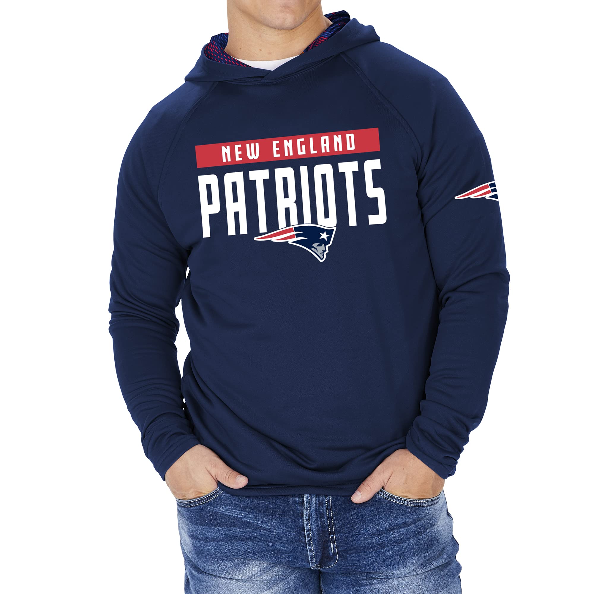 Zubaz NFL Football Men's Solid Team Hoodie with Camo Lined Hood and Sleeve Graphic — view 65