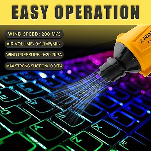 Miniatura 2 de Bomba de aire inalámbrica para batería DeWalt de 20 V, plumero de aire de mano 50000 RPM y 7 boquillas sin escobillas compresor de aire para PC