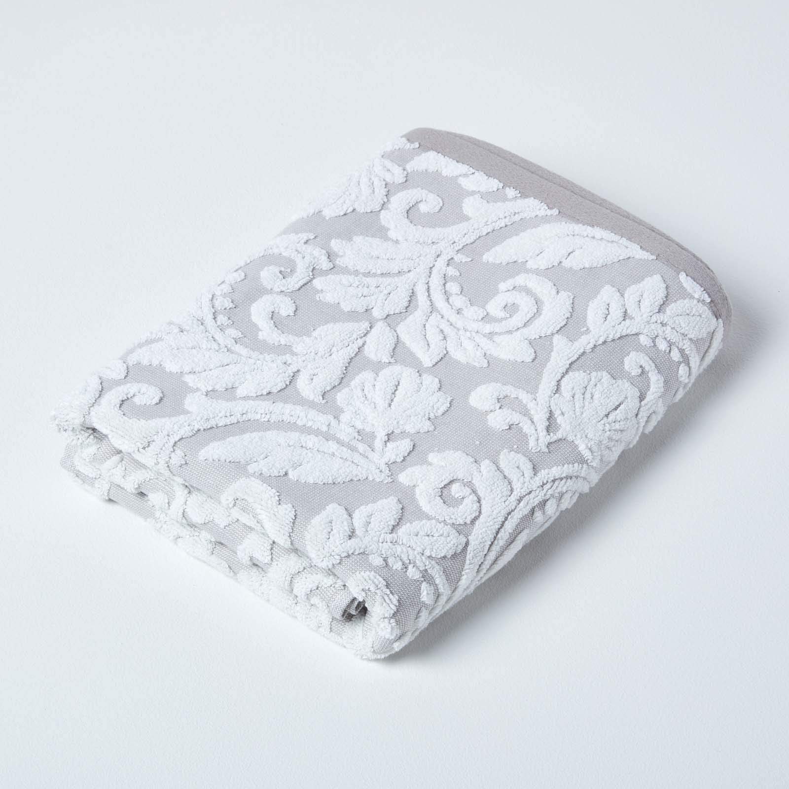 Homescapes Damask Turkish Cotton 600 Gsm Bath TowelBeige from B&Q