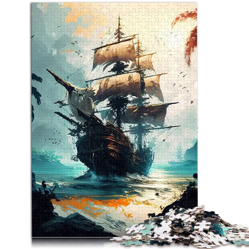 Puzzle 2000 pezzi per adolescenti paesaggio di nave pirata Giocattolo educativo antistress è ideale come regalo per tutta la famiglia 70x100cm