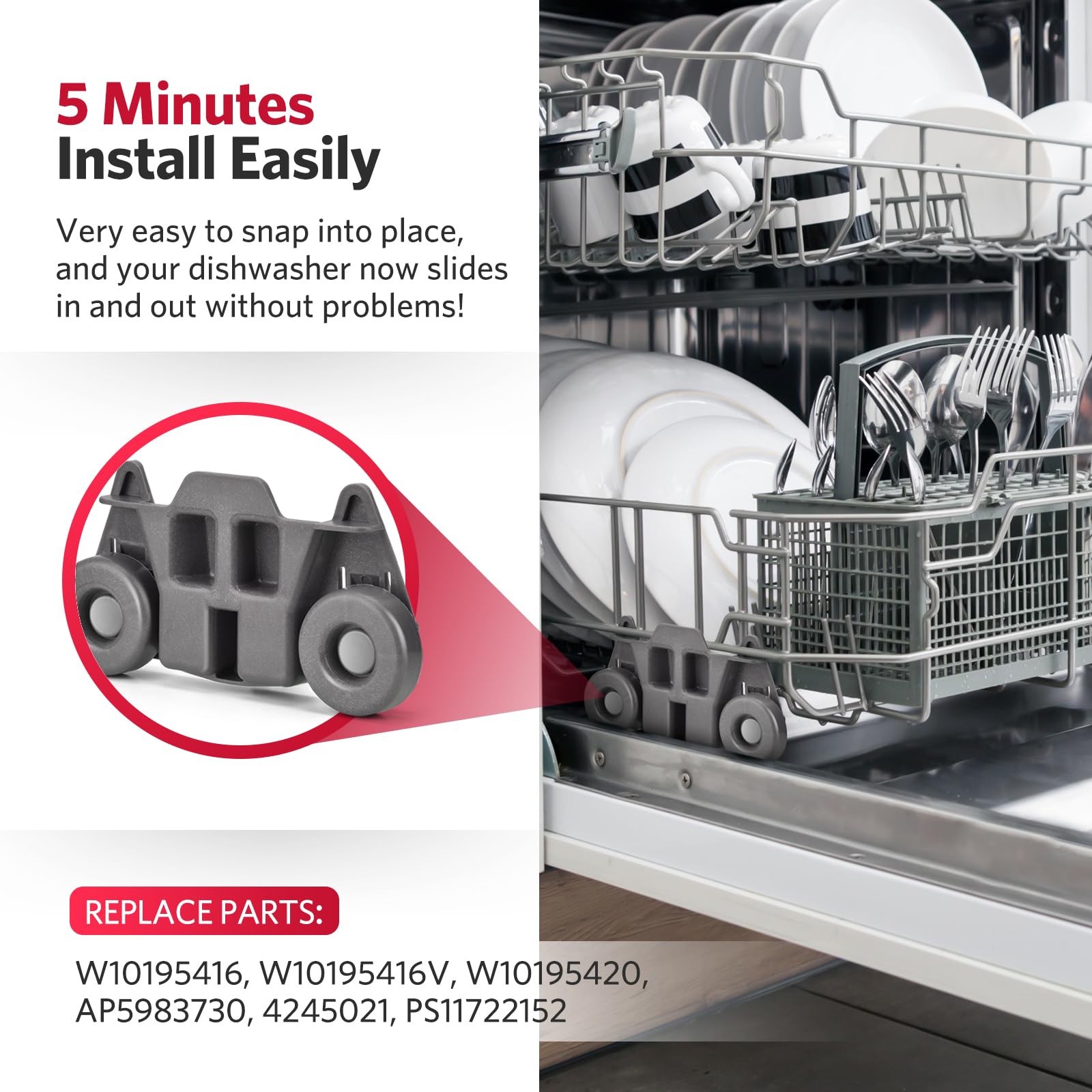 Appliance Wheels For Kitchen Appliances W10195416 Dishwasher