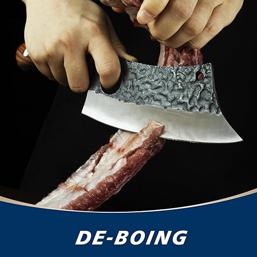 Miniatura 5 de Cuchillo de carnicero para cortar carne, picar, cortar en cubitos, picar - Cuchillos de cocina de 12 pulgadas hechos con acero HC forjado a mano