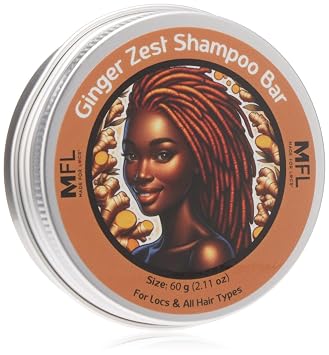 Made For Locs Shampoo Bar - Zero Waste, Travel Size, Natural Hair Cleanser for Locs & Dreadlocks, 60 g Ginger Zest