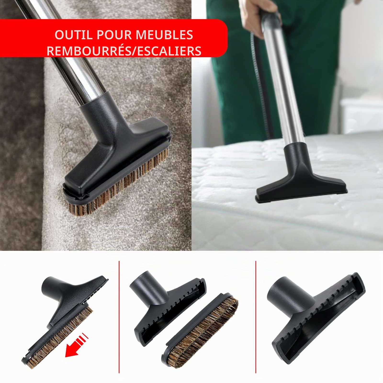 SPARES2GO Kit De Brosses De Rechange pour Numatic Henry Hetty Aspirateur (2,5 m)