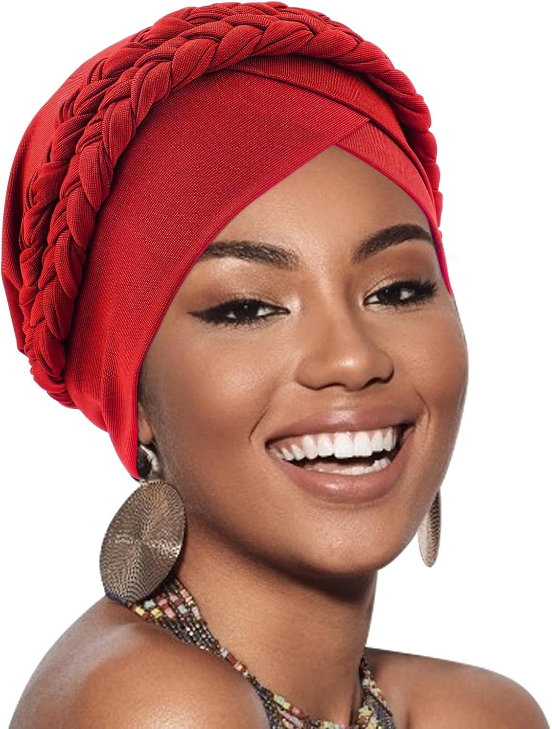 African Women Turban Caps Pre-Tied Twisted Turbans Head Scarf for Women Hair Wraps Cover Beanie Cancer Chemo Headwear