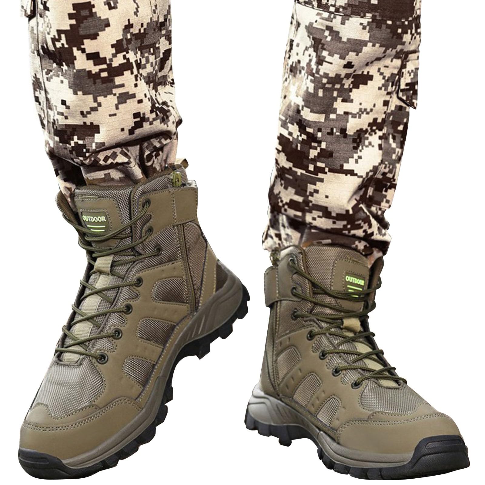 Generisch Tactical Stiefel Herren Warm, Taktischer Einsatzstiefel Herren Outdoor, Kampfstiefel Atmungsaktiv Wanderstiefel rutschfeste Militärstiefel Mit Dicke Sohle Für Männer