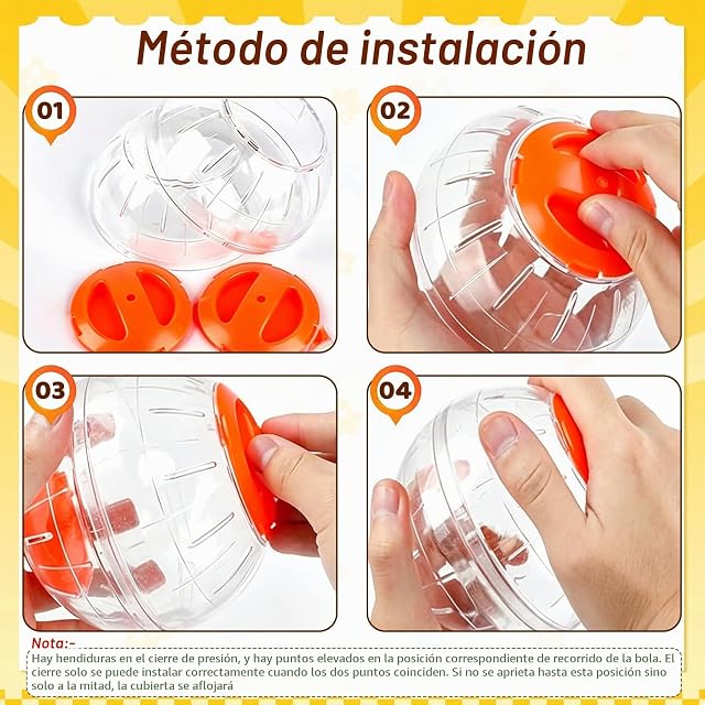 Foto 4 de 7 de SUpoetry Bolas de Hámster 12 cm, Plástico Pelota de Fitness Hamster Bola de Jerbo Transparente Silenciosa…