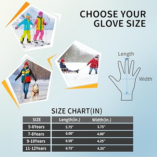 Miniatura 7 de ihuan Guantes de esquí impermeables de invierno para niños, snowboard, pantalla táctil, nieve, ciclismo, correr, para niños y niñas