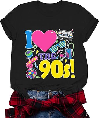 90s Shirt for Women I Love The 90s Tshirt Vintage 90s Theme Party Tee