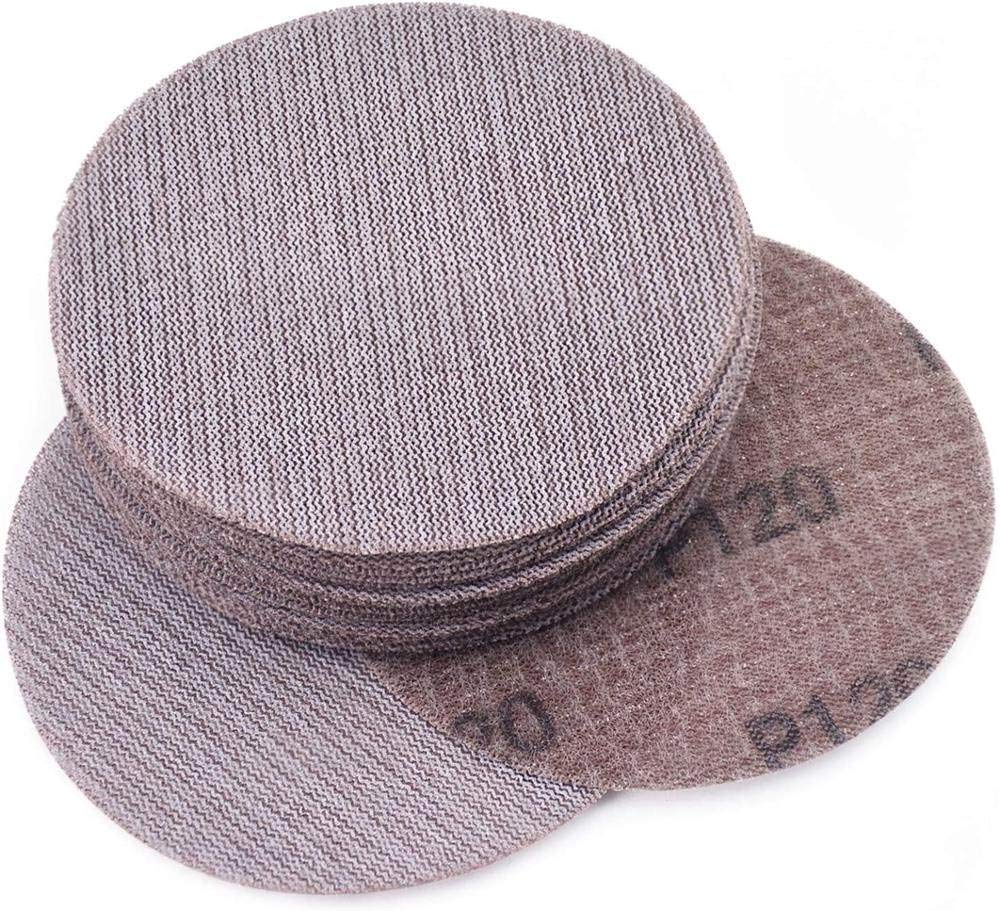25pcs 5inch 125mm Mesh Sanding Discs Hook & Loop Abrasive Dust Free Disc Anti-Blocking Sharp Grinding Sandpaper for Car Wood,240#