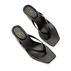 【INCHANT ME】Square Toe Flip Flop Heel Sandals Amazon.com | MOOMMO Thong Sandals Flip Flop Mules Kitten