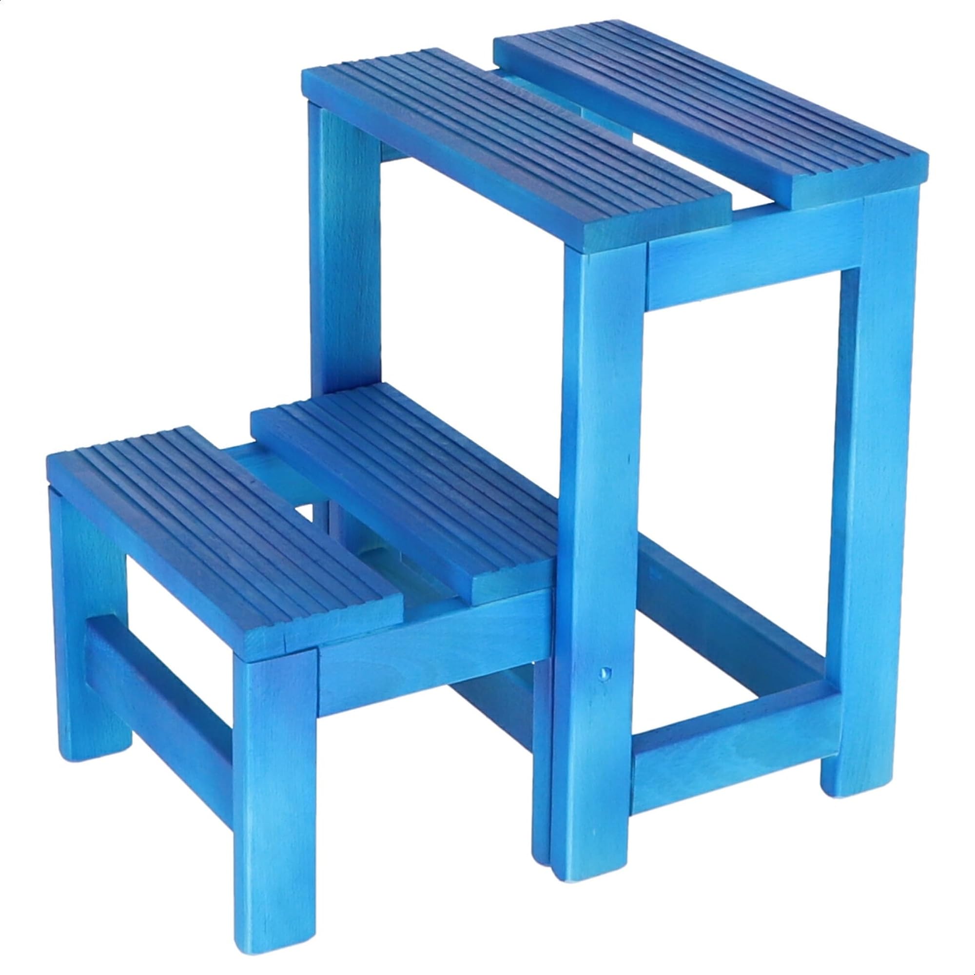 Aranaz 11325 Taburete Escalera 2 peldaños Azul, Madera, 32x23x40