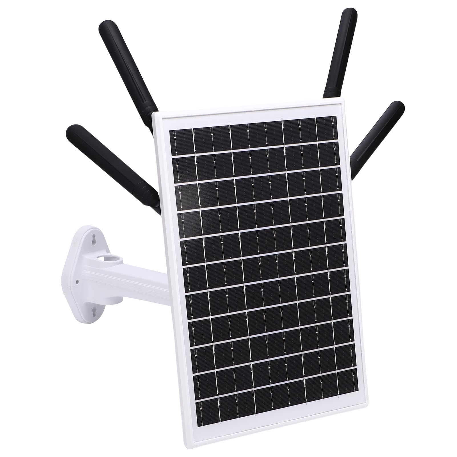 Fdit Router 4G Solare Impermeabile IP66 Pannello Solare 12W Extender WiFi 300Mbps con Slot per Scheda SIM per Aziende Agricole e Cantieri Edili (Antenne nere)