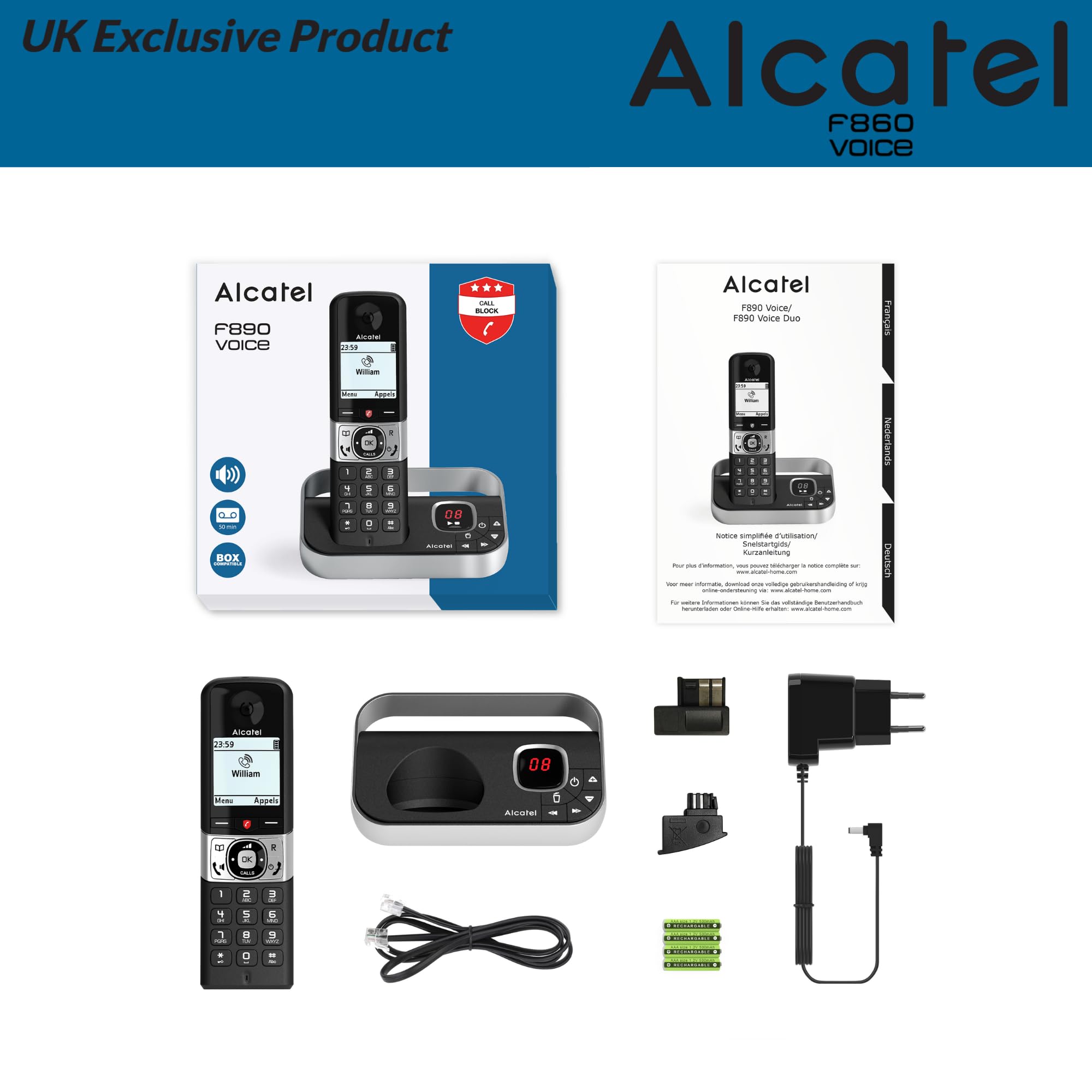 F860 Voice UK Black - - Alcatel