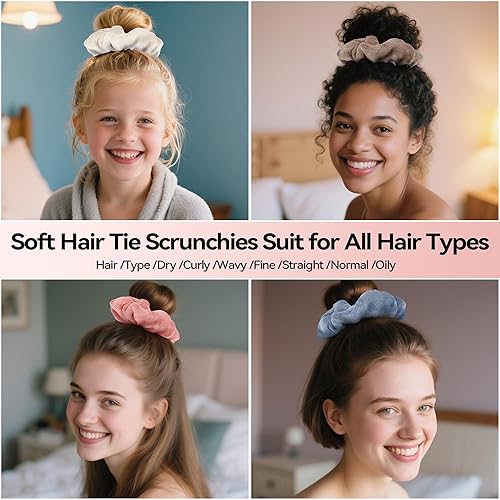 Miniatura 5 de Large Microfiber Hair Towel Scrunchies,Oversized Scrunchie Hair Wraps for Wet Hair,Absorbent Soft Fast Drying,Home Gym Travel Shower Sleep Hair