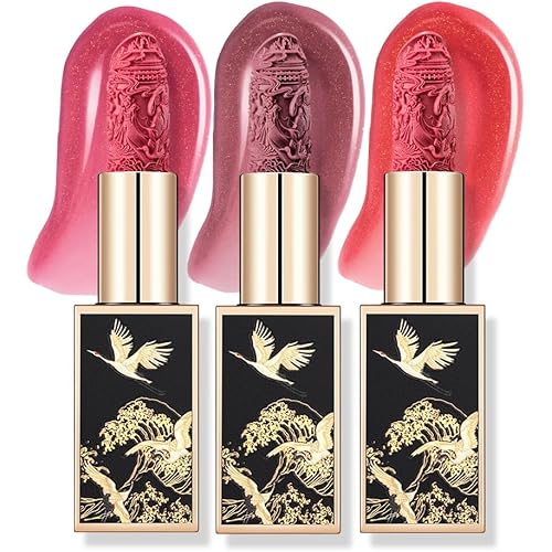 Catkin Lipstick 3pcs Set for Women, Full Coverage Shimmer Glow Finish, Long Lasting Weightless with Hydrating Creamy Texture 04