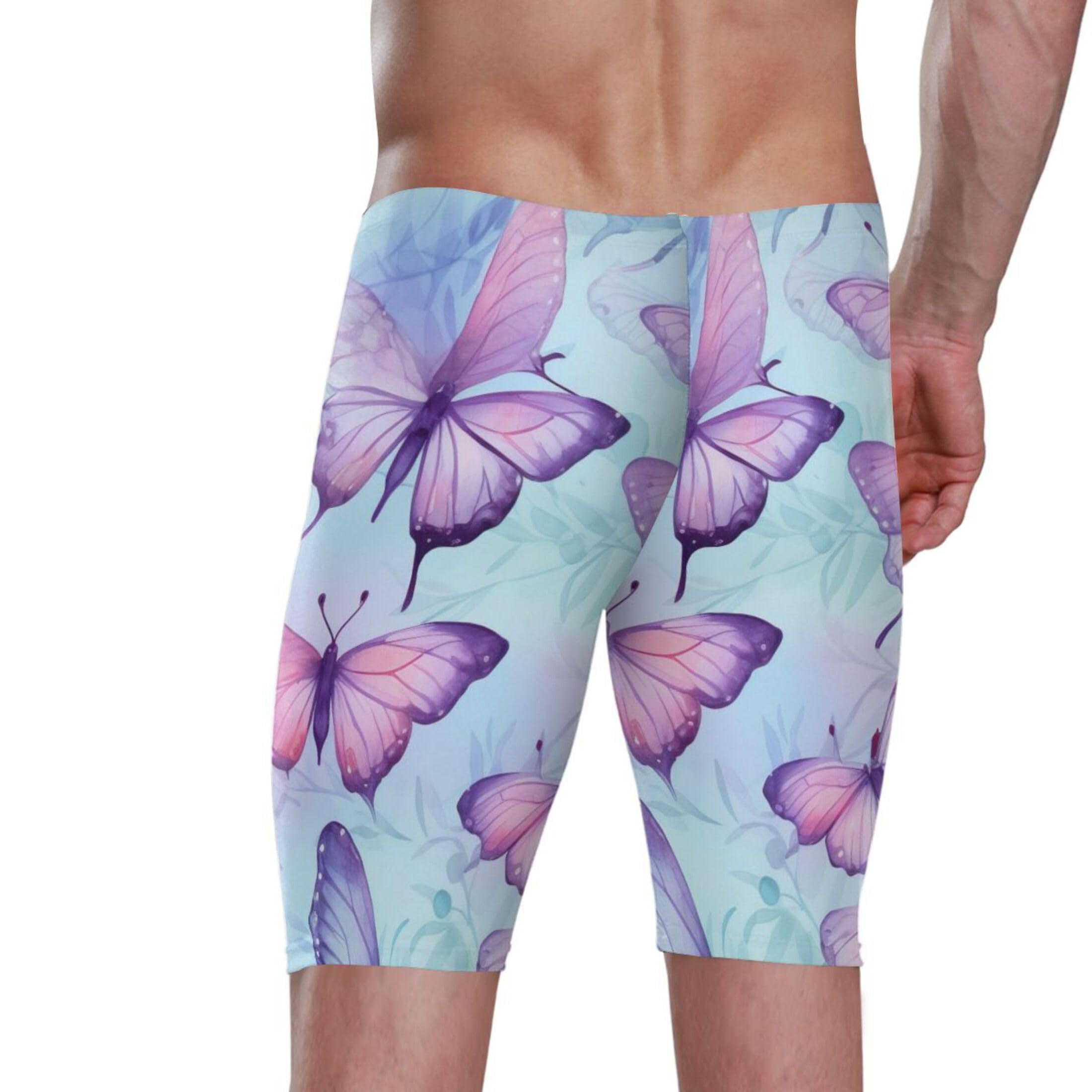 UMIRIKO Color Butterfly Swim Jammers for Men Athletic Durable S B0401677