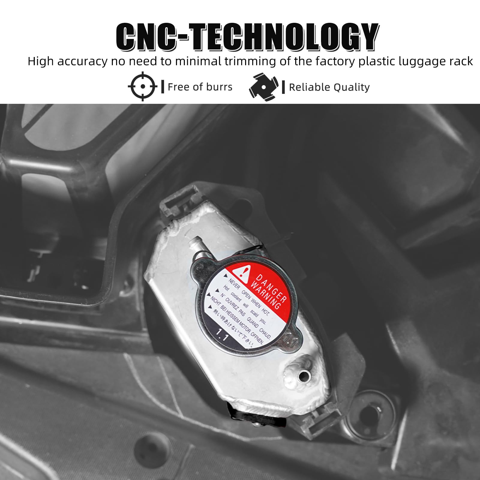NICECNC Réservoir de refroidissement avec fenêtre visuelle Noir | Compatible avec Can Am Defender HD10 4X4 2016-2018, Maverick 1000 4x4 XRS 2013, voir compatibilités
