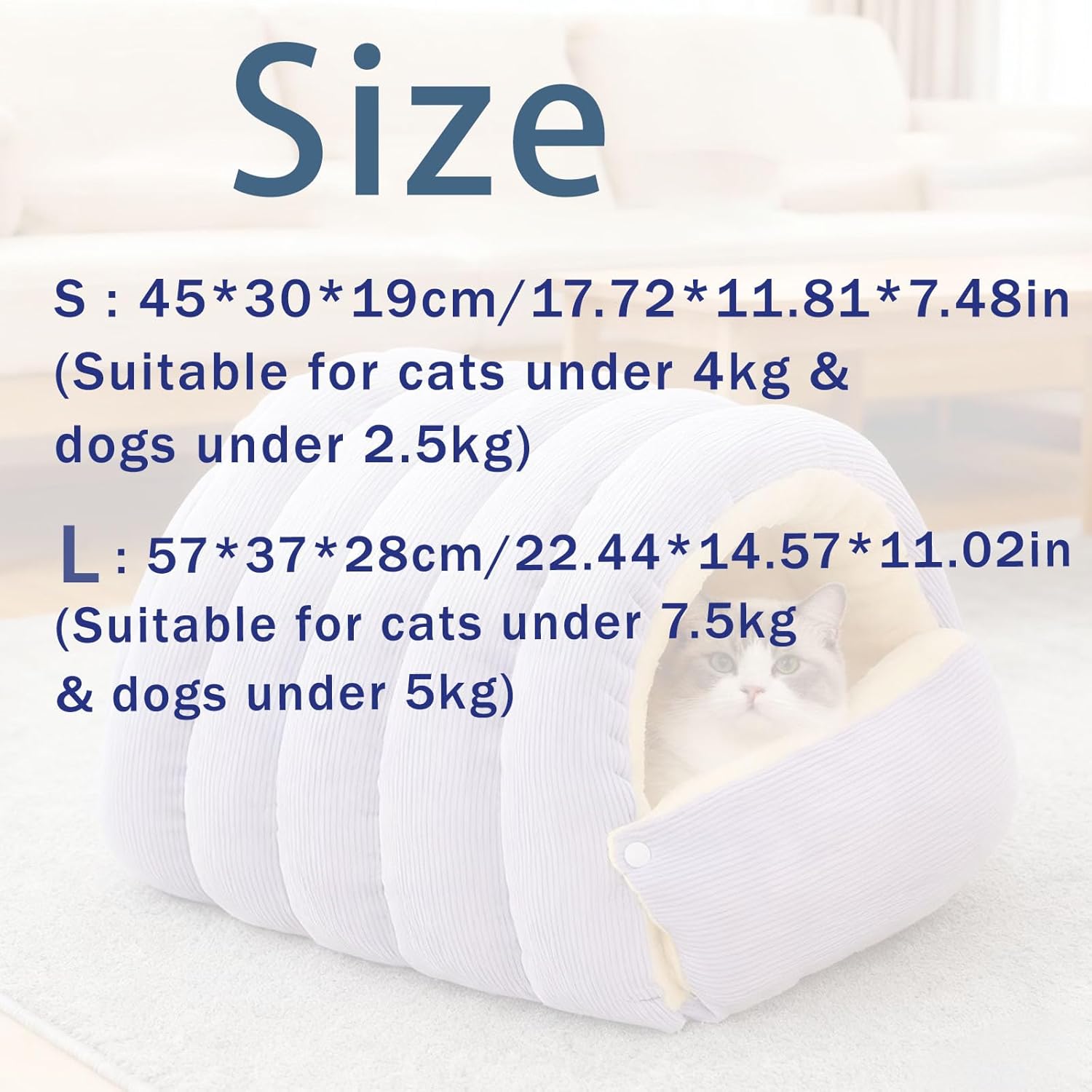 Cozy Monster Cat Bed Small Dog Cave & Indoor Cats Cave Removable and Washable Winter Closed-Off Cat Beds Tent with Cushion Hooded Dog Bed Pet House for Kittens & Dogs All-Season Use (L-Check Orange)