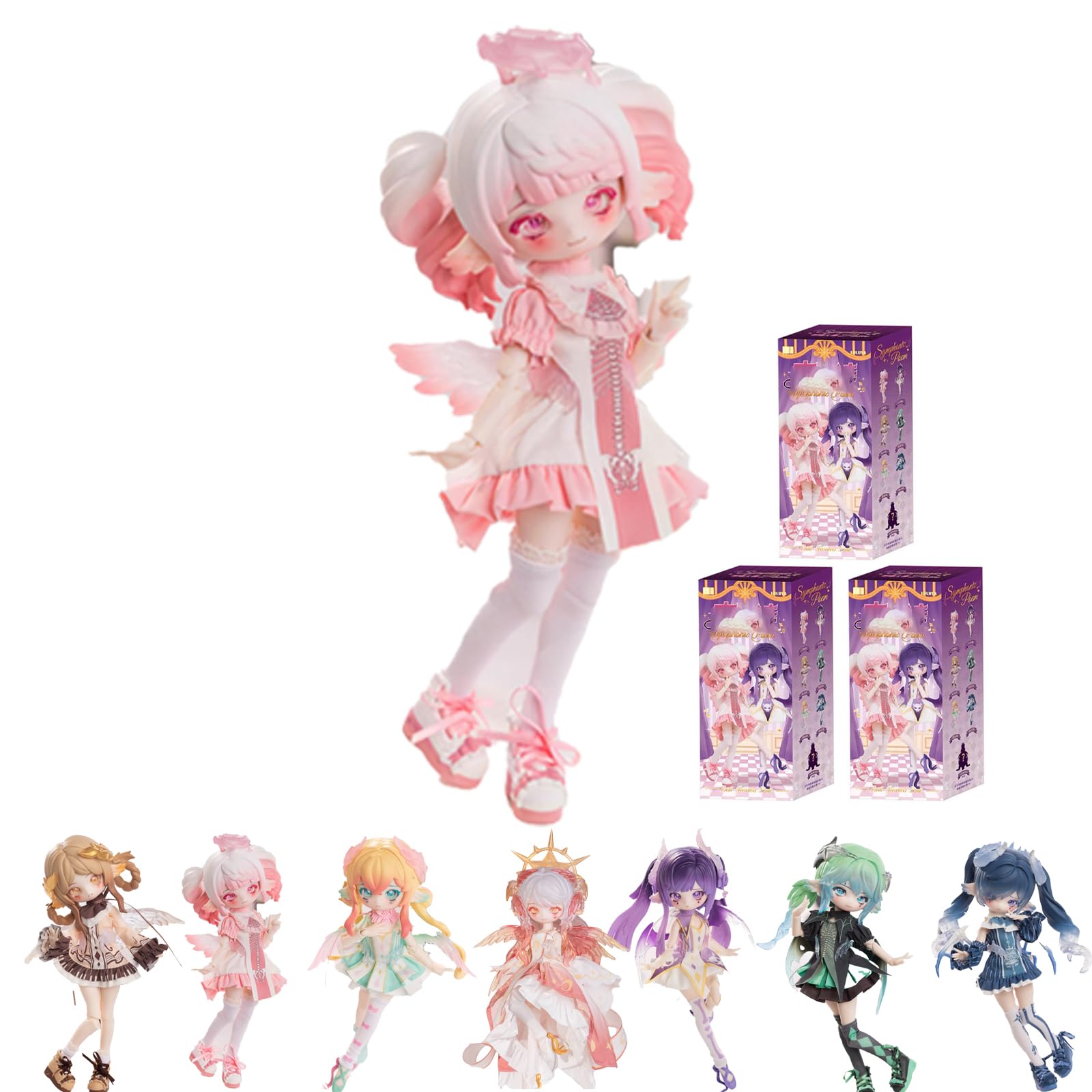 1/12 BJD Dolls Blind Box,Kawaii BJD Dolls Symphony Poetry Girl Series 1/12 Ball Jointed Doll Collectable Action Figure Posable Dress Up Doll for Girls Birthday Gift