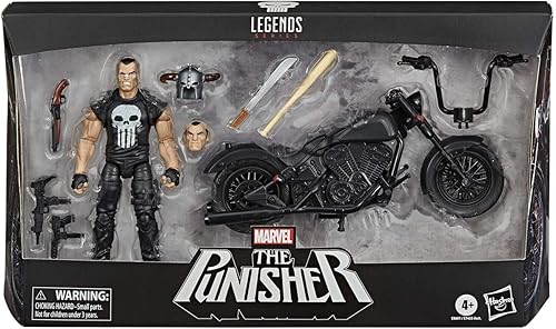 Miniatura 2 de Marvel Hasbro Legends Series 6-inch Collectible Action Figure The Punisher Toy and Motorcycle, Premium Design and 7 Accessories