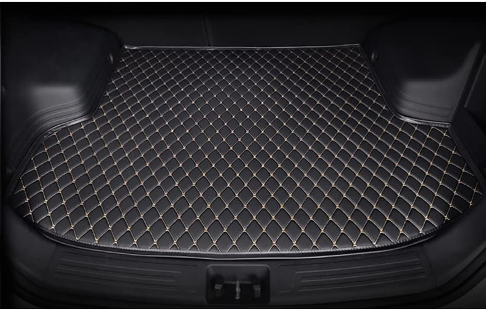 Leather Boot Liner Mats for Hyundai Elantra 2015,Tailored Cargo Liners Protector,Anti-Slip Waterproof Guard Tray Pad - Dog Friendly,Car Interior Accessory,Black White