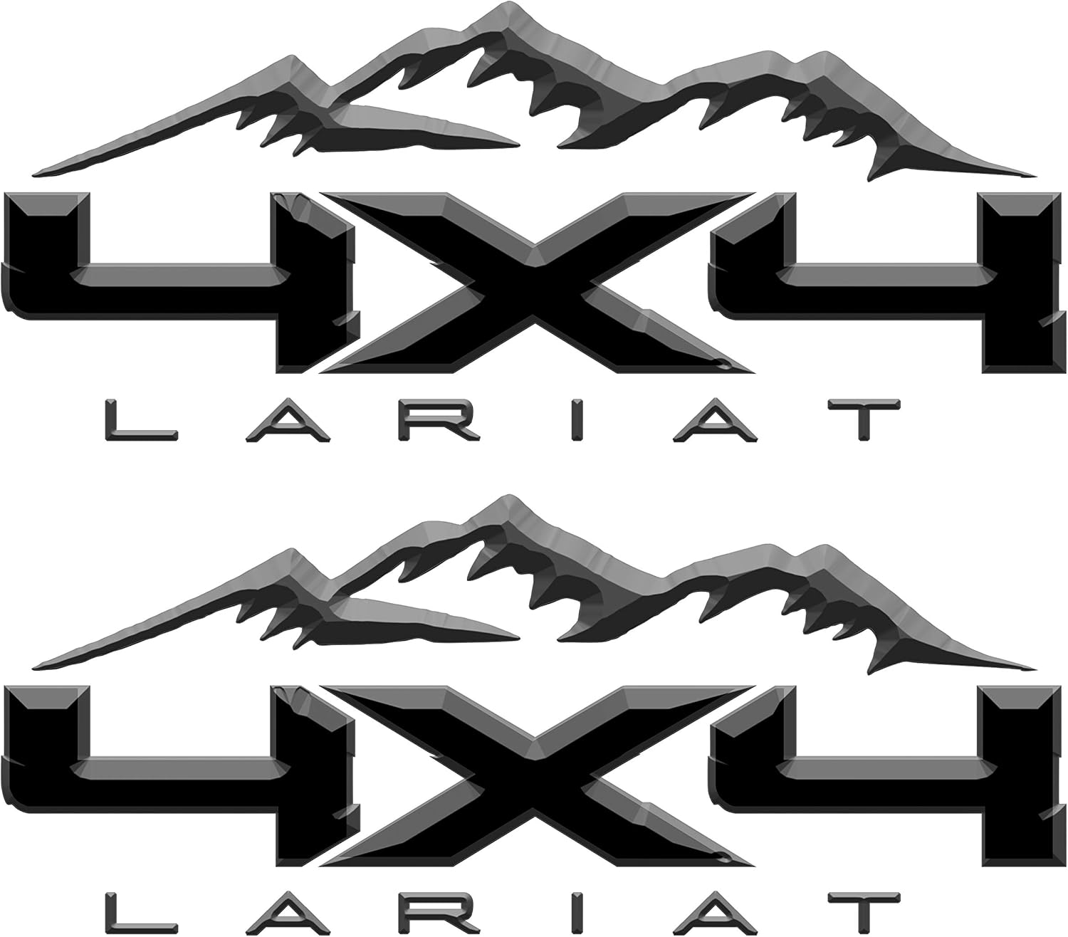 Gloss Black 4x4 Lariat Mountain Decal Fits: 2009-2016 Ford Trucks 2 Decals Included Air Release Vinyl