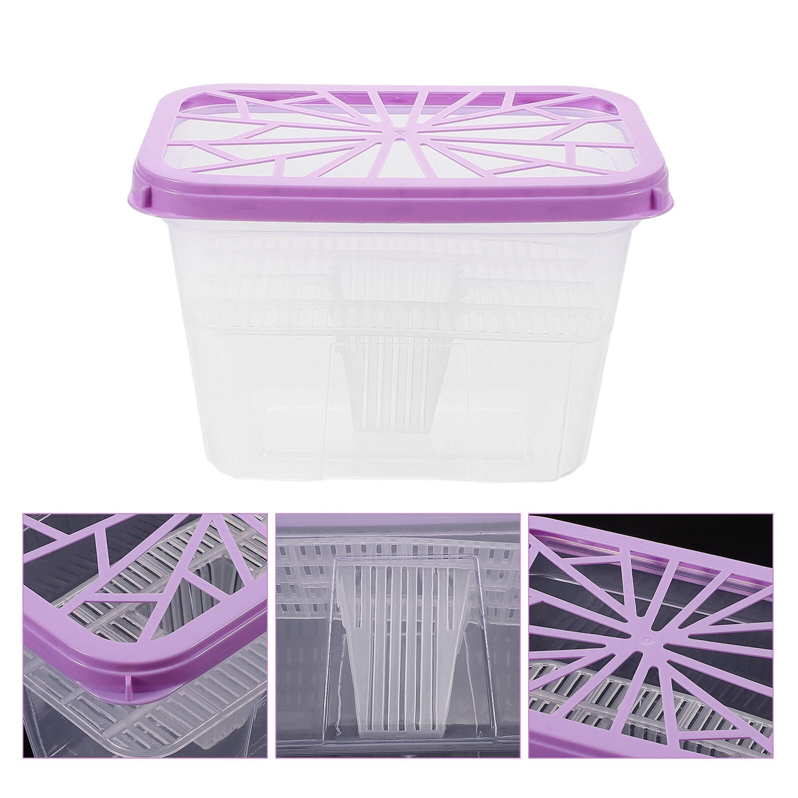 NOLITOY Caja Deshumidificadora de Plástico Vacía 8 Piezas Contenedor Absorbente de Humedad Recargable Soporte Cuadrado Morado para Armarios y Almacenamiento Doméstico