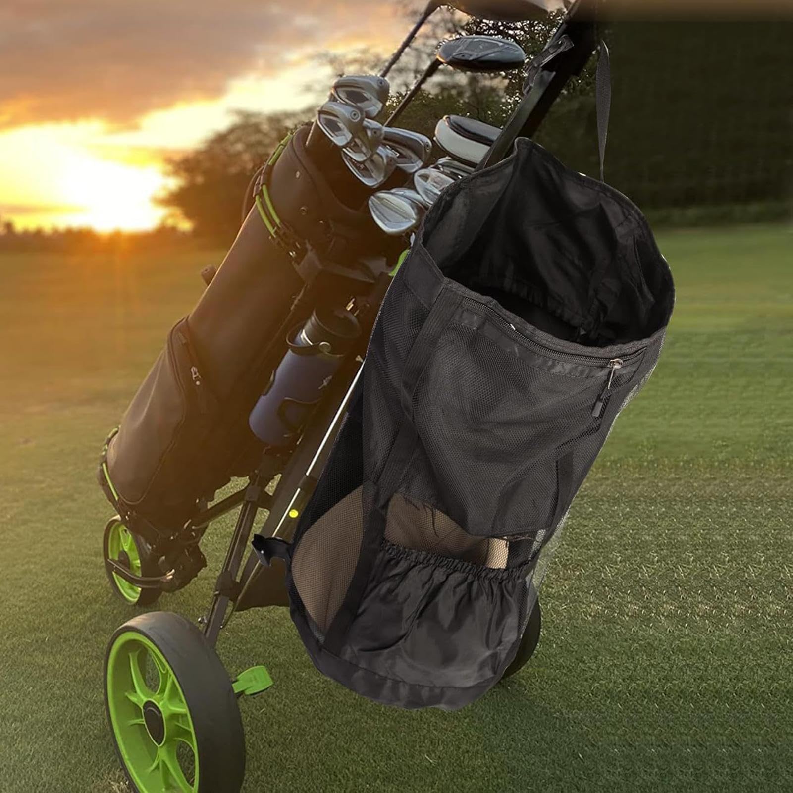 Borsa estendibile per golf cart – Borsa portaoggetti per golf da esterno con tasca in rete per cellulare, chiavi, cappello