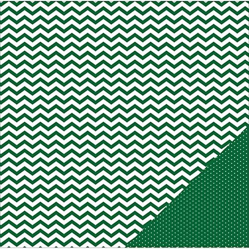 American Crafts Open Stock 12 x 12 - Pattern Paper - Double Sided - Evergreen Chevron 368350