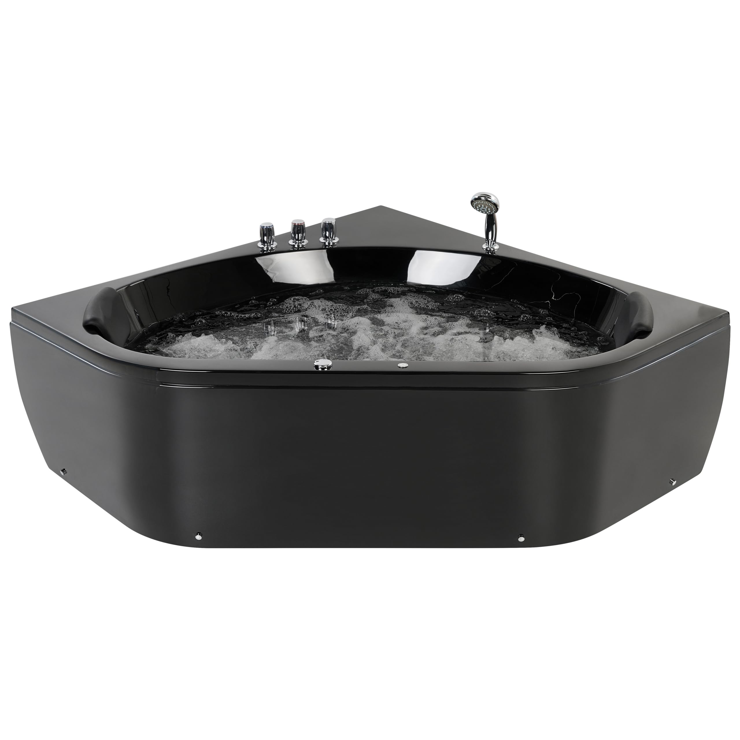 Baignoire d'Angle Hydromassante Acrylique 140 cm LED