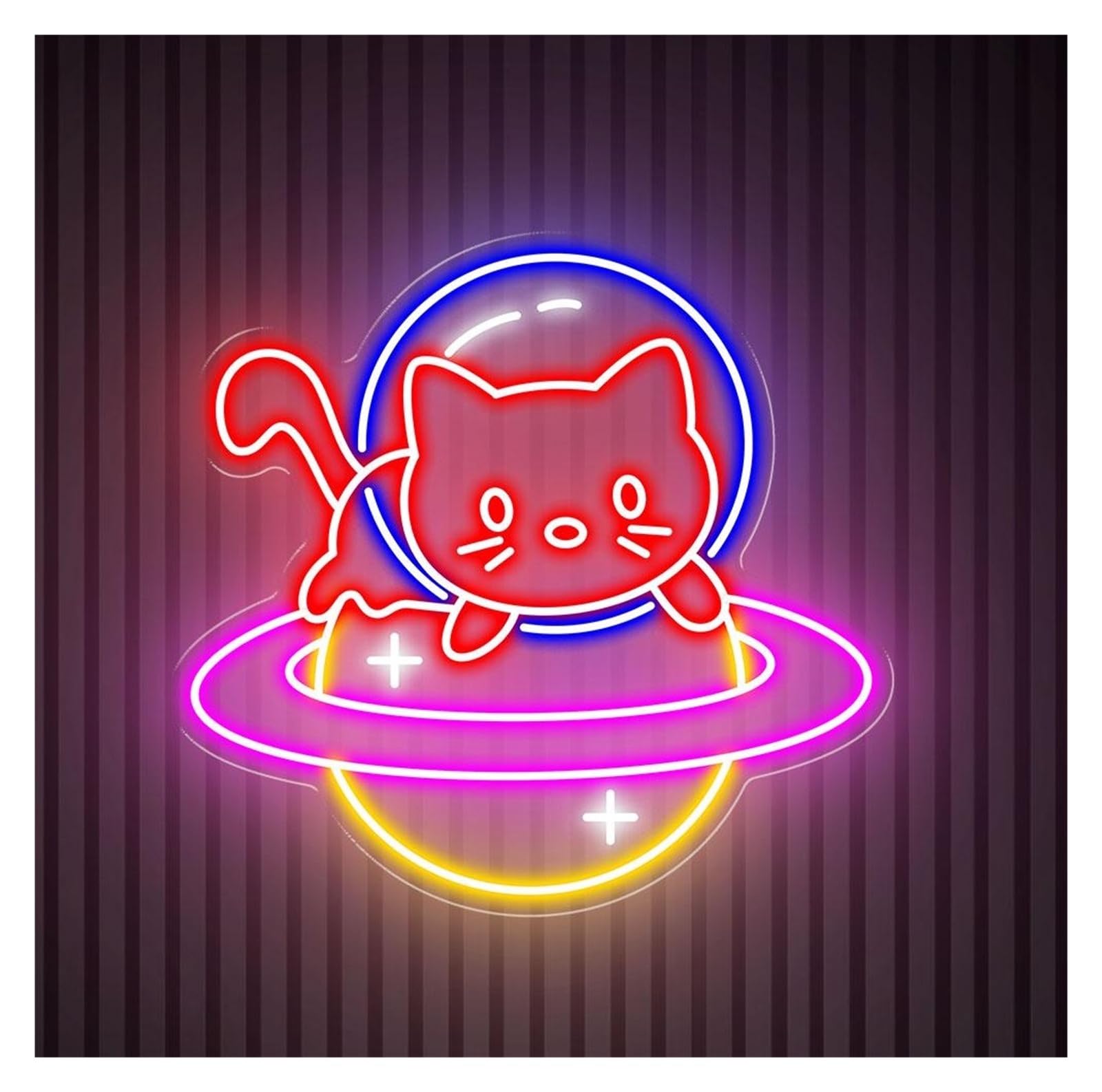 RONGCH Hanging Art Signs Astronaut Cat Neon Sign Bedroom Gameroom Bar Livingroom Birthday Party Wall Decoration 58cm