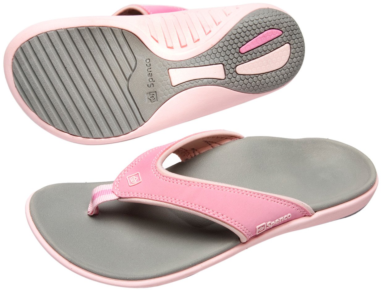 Spenco Polysorb Total Support Yumi Sandals, Dove Grey/Pink, Women's
