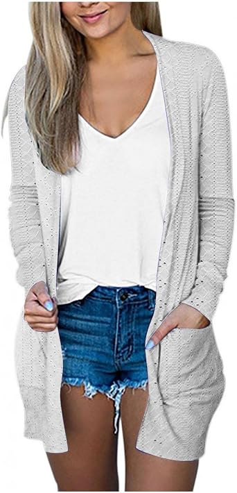 Cardigan Sweaters for Women Trendy 2025 Long Sleeve V Neck Open Front Duster Cardigans Lightweight Fall Comfy Kimono