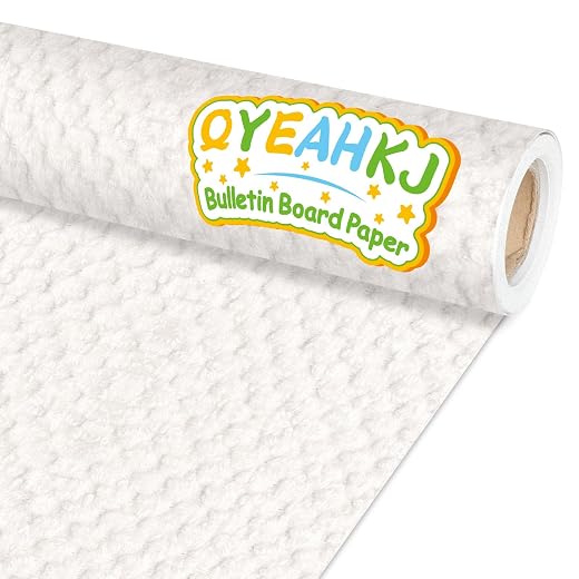 Qyeahkj White Woven Bulletin Board Paper Roll