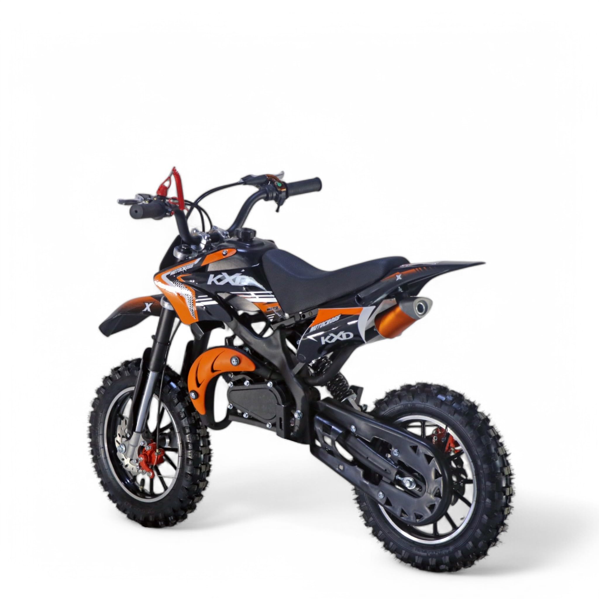 KXD 701/706/708 Blitzer 49cc Enfant 2 Temps 45km/h Dirt Bike Dirtbike CrossBike Pocket Pitbike Pocket Kids Dirt Cross Motor Moto Vélo Véhicule Enfant (Blackout Orange, KXD 701 49ccm 2Temps)