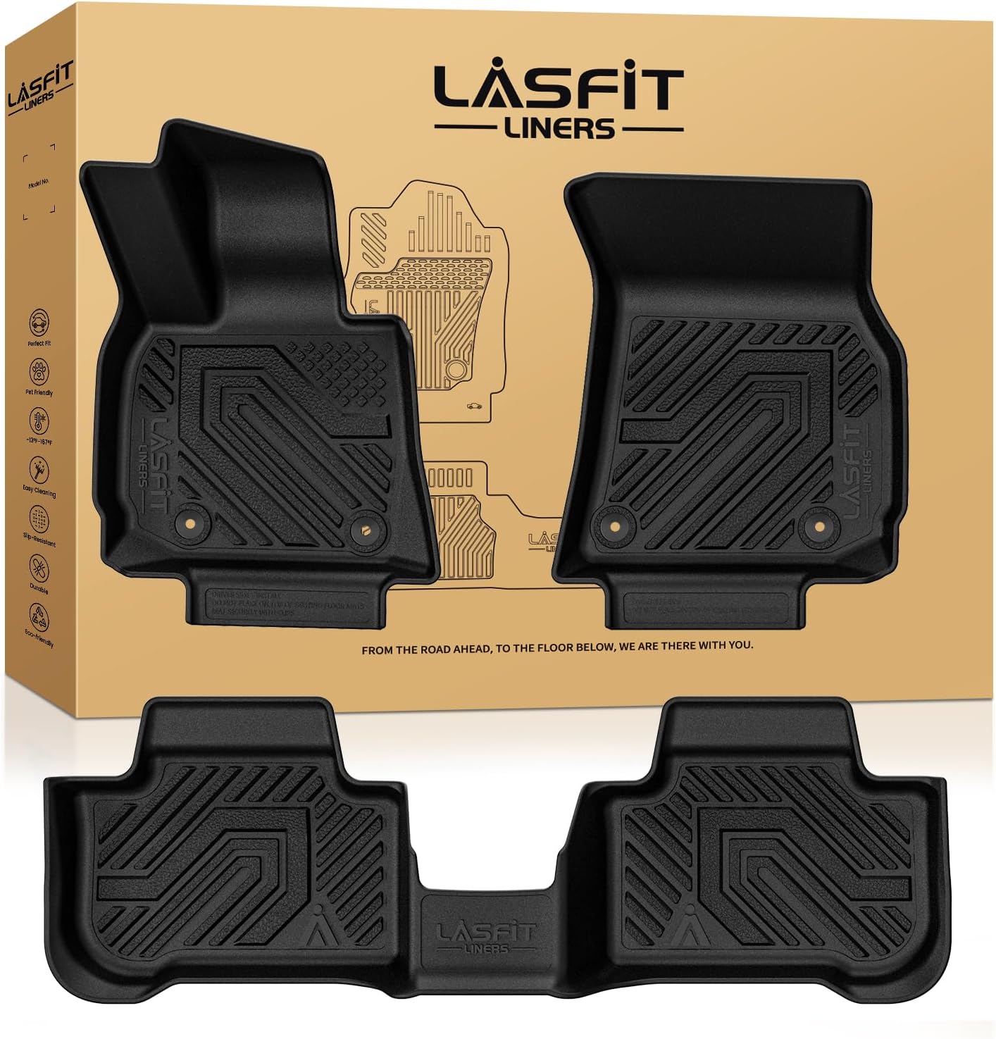 LASFIT Floor Mats Fit for BMW X3 2025 2026, Custom Fit TPE All Weather Waterproof Floor Liners Front & Rear Rows Car Mats for BMW X3 30 xDrive M50 xDrive, Black