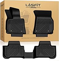Vista 29 de LASFIT - Tapetes de suelo y maletero de auto, ajuste personalizado, de TPE, para todo tipo de clima, impermeable, juego completo, negros