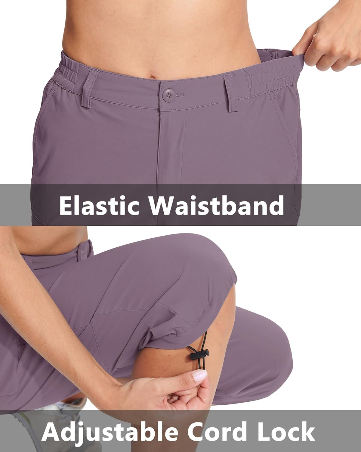 MAGCOMSEN Women's Hiking Capris Pants Cargo Lightweight Stretch Water Resistant Joggers with 5 Pockets for Outdoor - Image 4