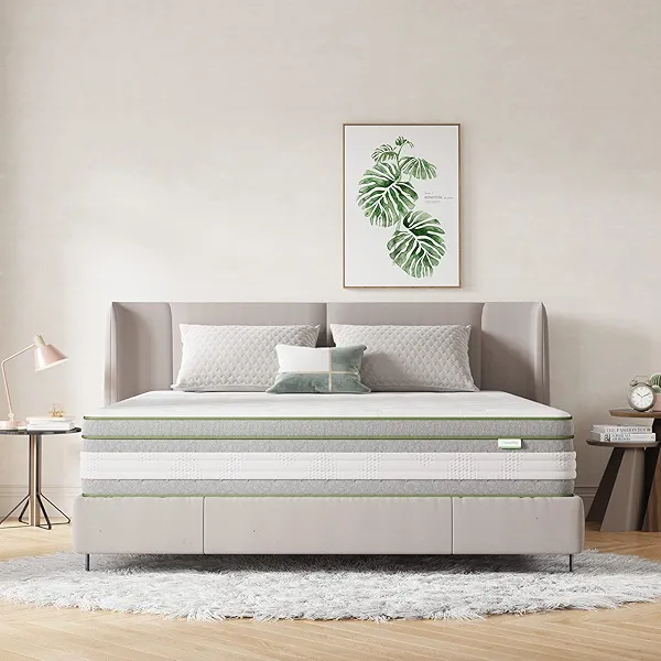 Novilla 12 Inch King Mattress, Hybrid Pillow Top King Size Mattress with Gel Memory Foam & Individually Wrapped Pocket Coils Innerspring, Pillow Top Kings Mattresss in a Box