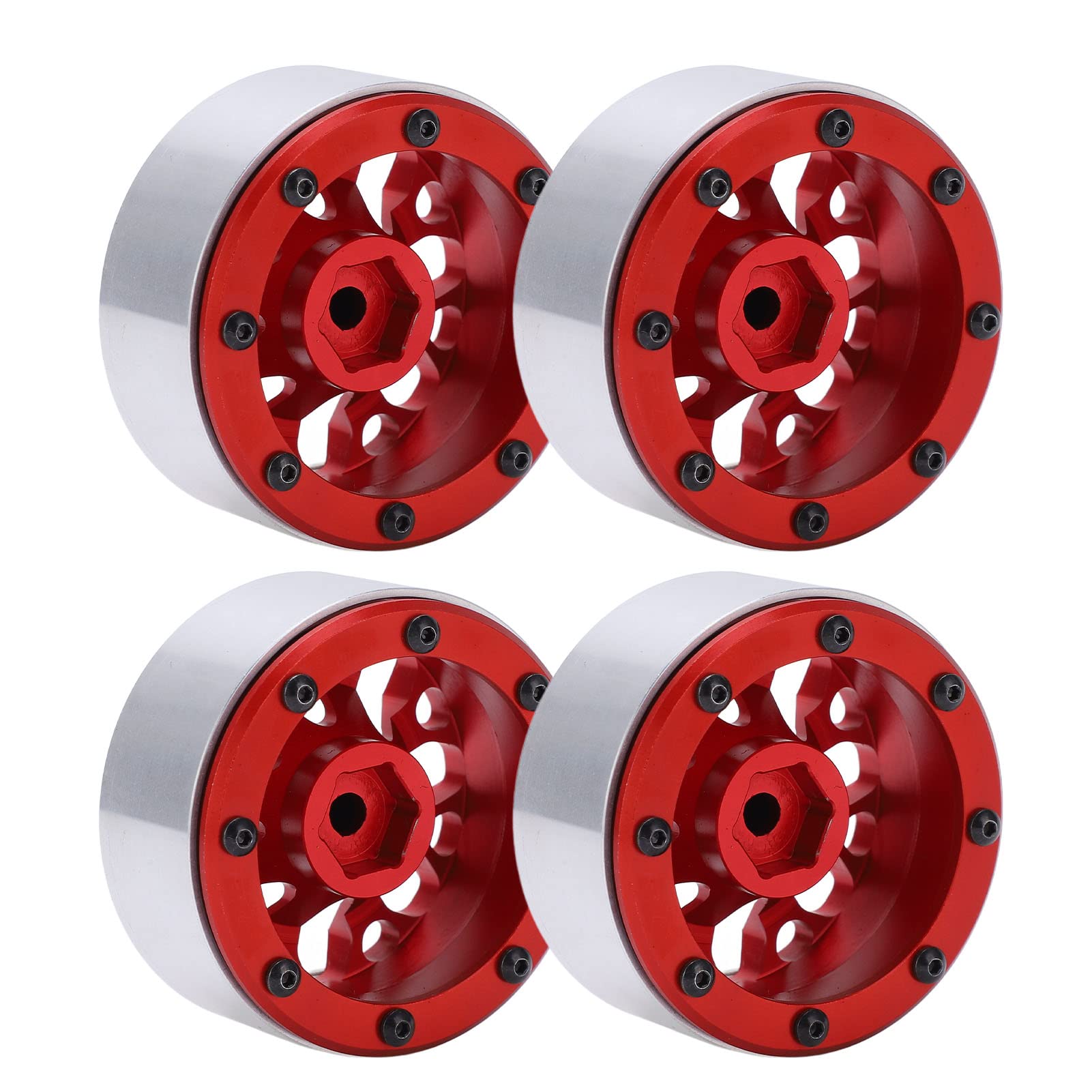 Juego de 4 cubos de rueda metálicos de 1,9 pulgadas para accesorios de mejora del coche teledirigido SCX10 D90 1/10