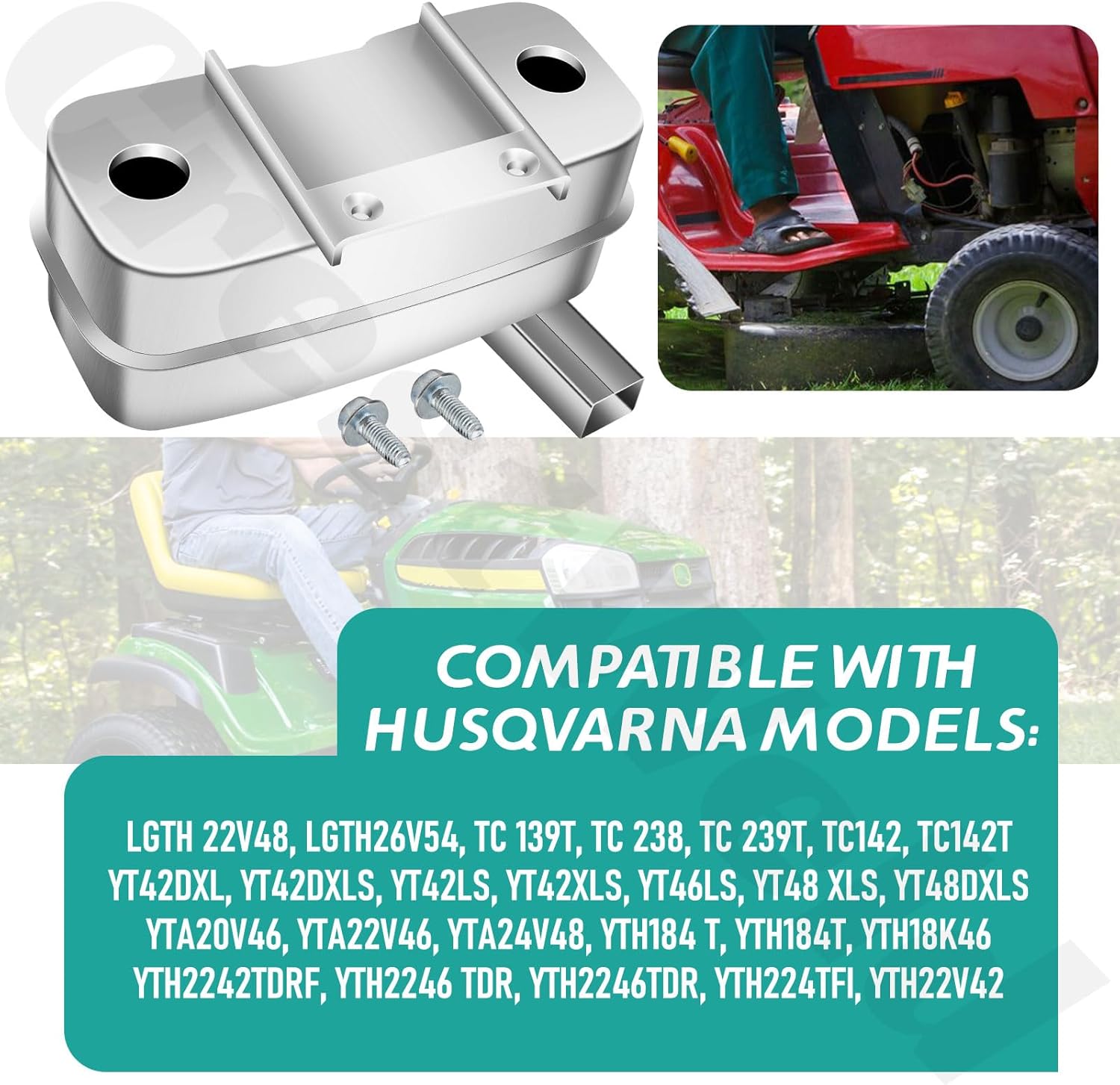 589818701 Muffler Compatible with Husqvarna Mower/Tractor 224T 224TFI 164T 184T CTH GT LG TC YT4 YTH Series