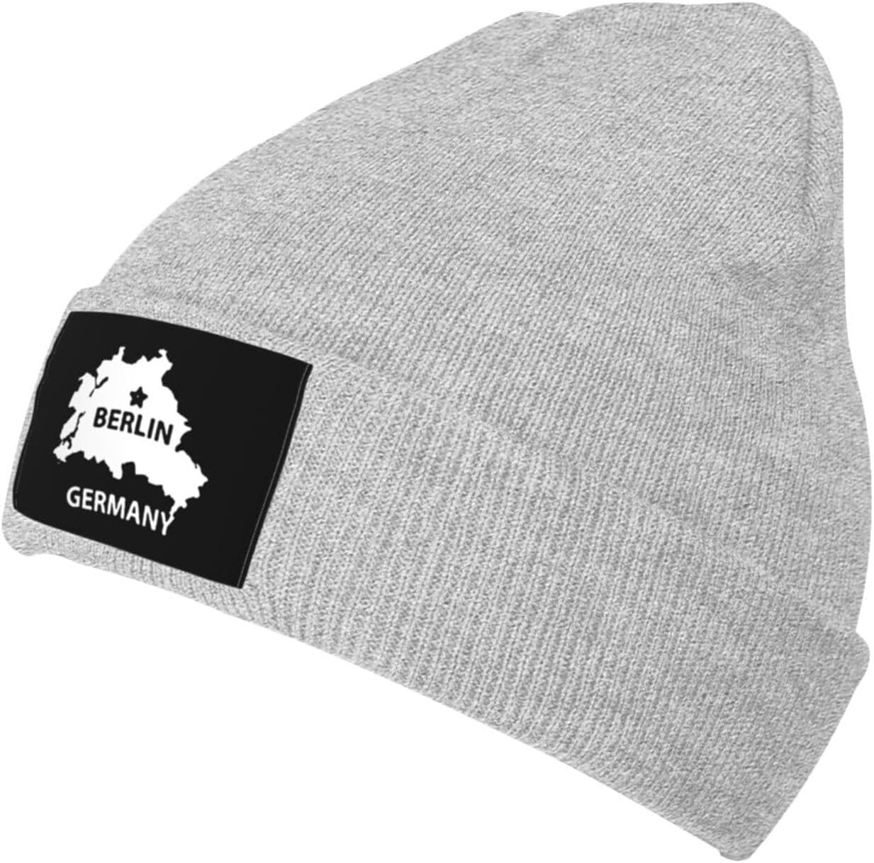 FOKAI Germany Country'S Capital Berlin Winter Unisex Beanie Warm Thick Knitted Hat Soft Stretch Skull Hat Outdoor
