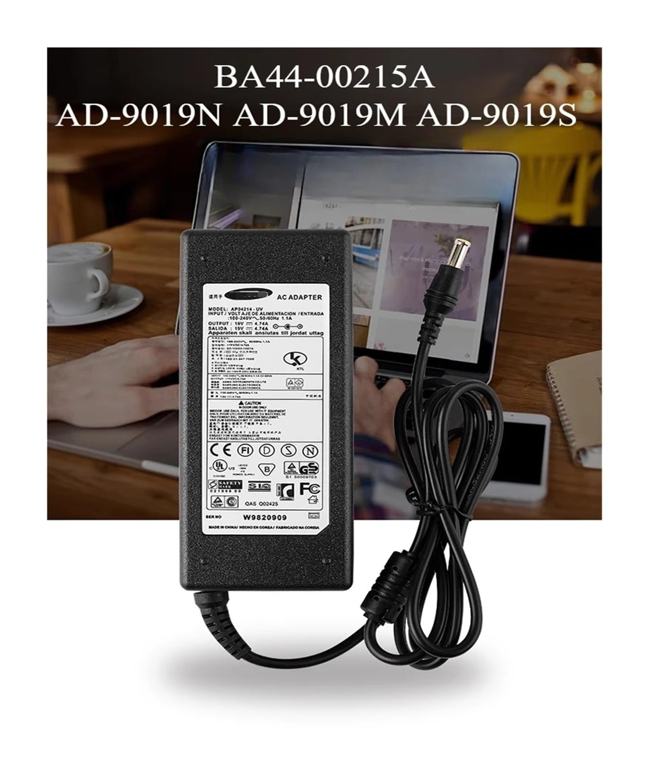 Línea De TV BA44-00215A AD-9019N AD-9019M AD-9019S 19V 4.74A, Compatible Con Samsung, Accesorios De Cable De Conexión De Pantalla De Alimentación, Cable De Televisión