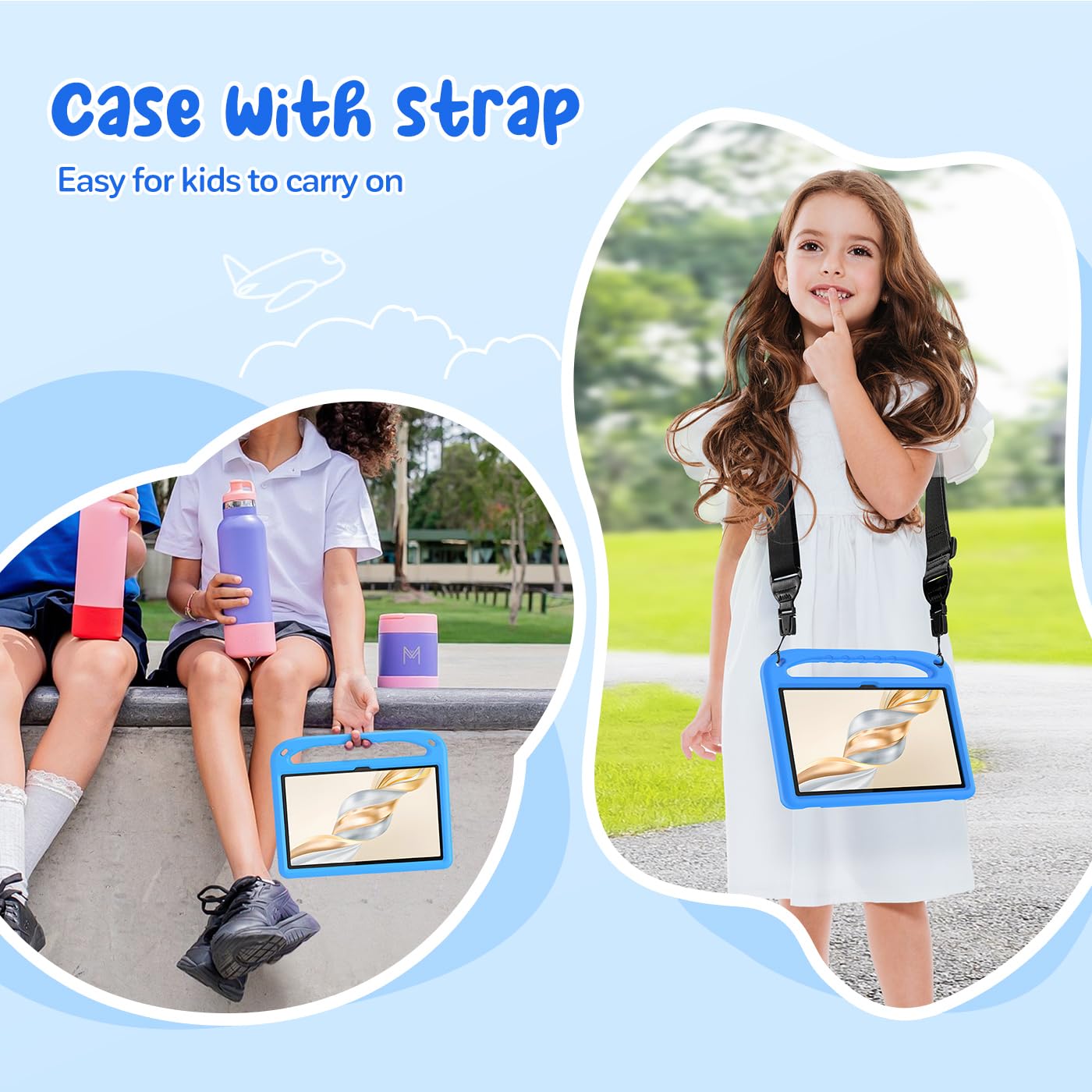 Funda Infantil para Honor Pad X9a 11.5 Pulgadas 2025, Carcasa Antigolpes con Asa y Correa, Azul