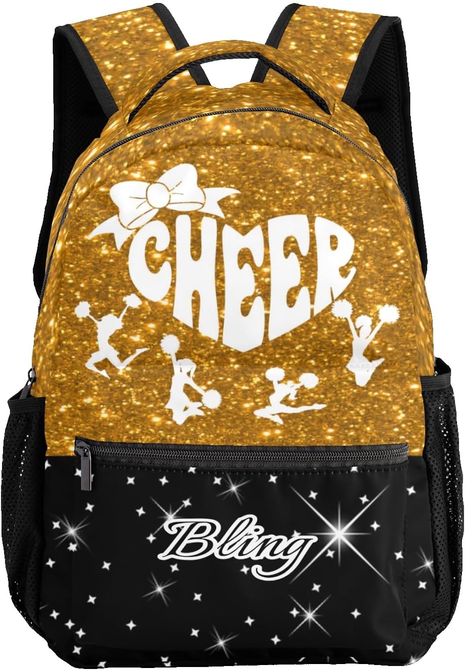 Personalized Cheer Backpack for Cheerleader Custom Name Cheer Bag Backpack for Girls Women College School Bookbag for Travel Birthday Holiday (Orange)
