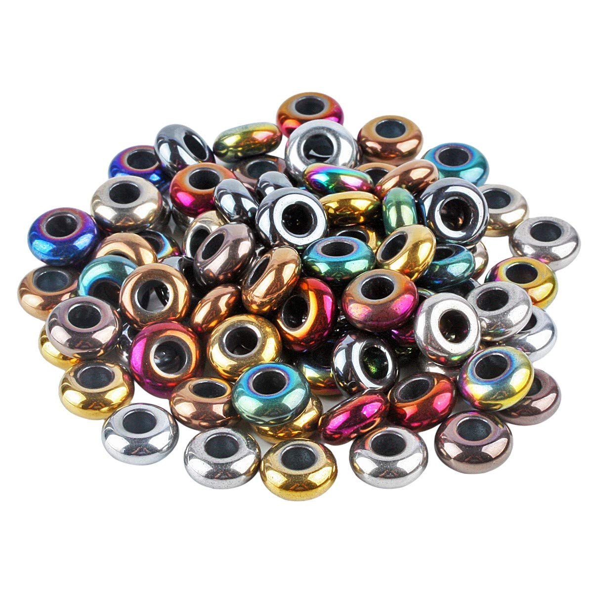 Perline In Ceramica Rondelle Grigio Oro 8x5mm | Per I - Foto 3