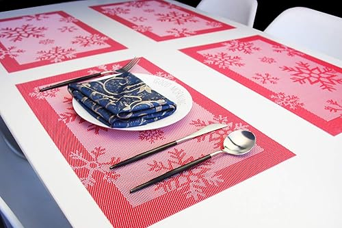 Miniatura 245 de PIGCHCY Juego de 6 manteles individuales beige de vinilo PVC duraderos para mesa de comedor, manteles individuales resistentes al calor, Beige -