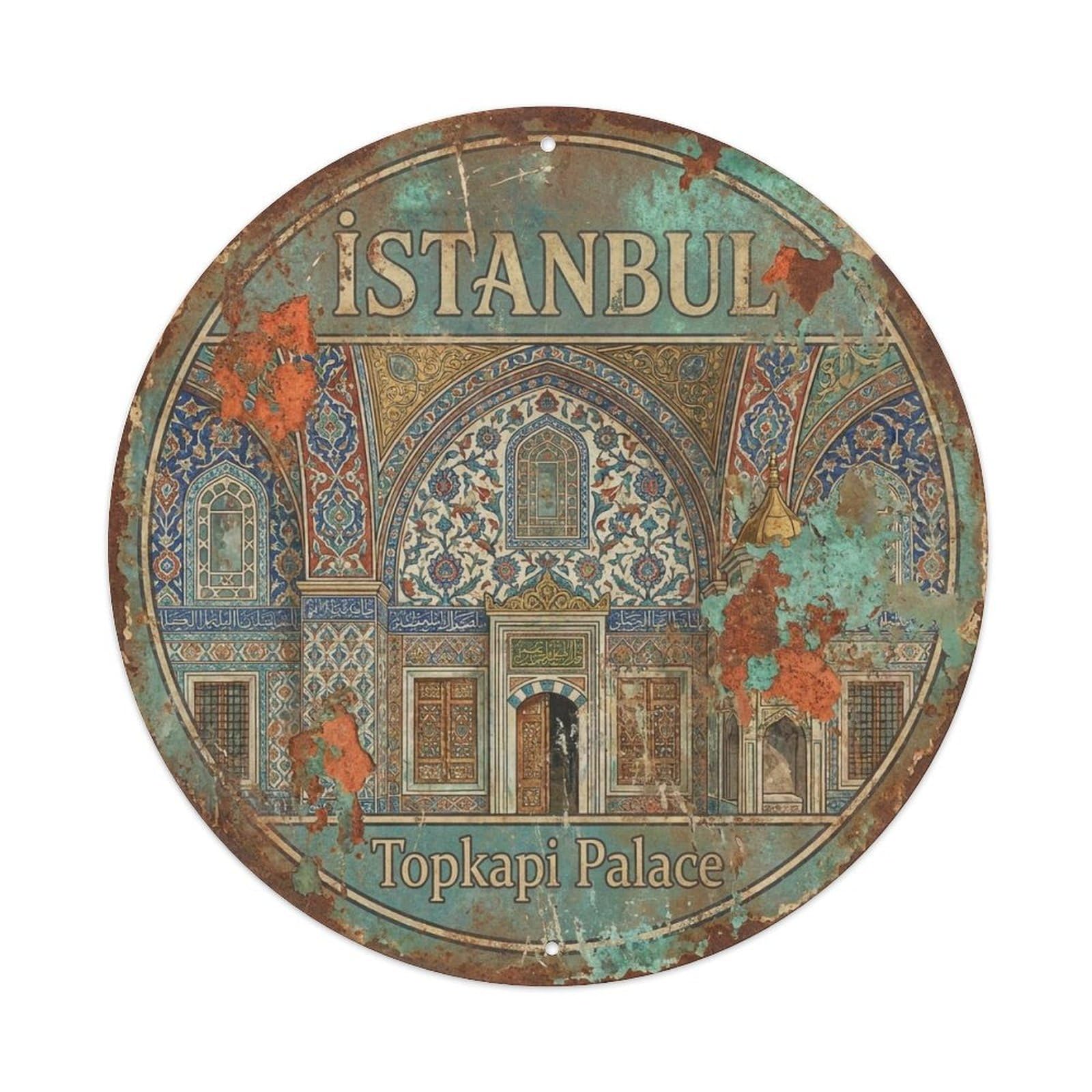 Vintage Travel Istanbul Turkey Ornate Vintage Metal Tin Sign Plaque Wall Decor for Cafe, Club Bar, Office, Garden Metal Poster 8x8Inch