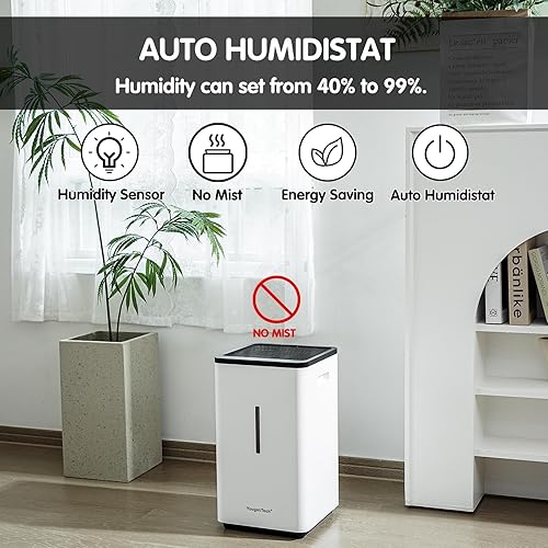 Miniatura 4 de Humidificadores evaporativos para gran espacio vital, humidificador de tanque de 1.8 galones (6.5 L) para toda la habitación, humidificadores fríos